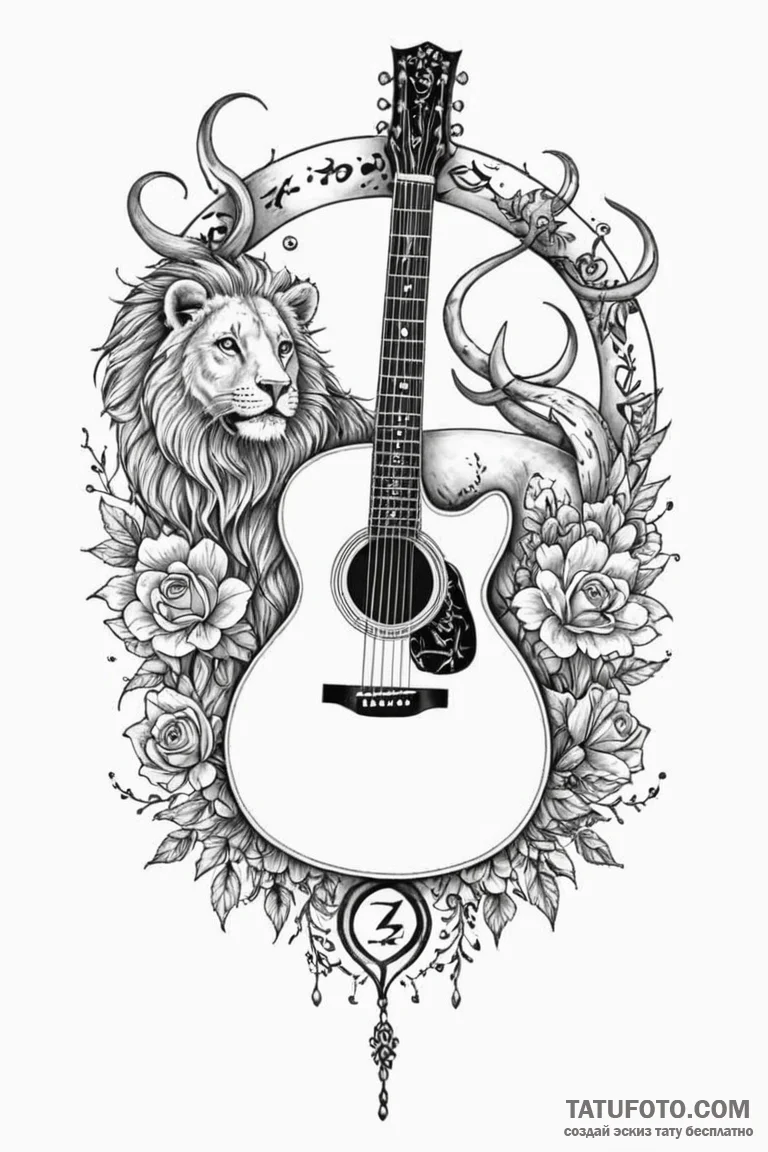 Tattoo design a zodiac symbol merged with a h... - эскиз тату (№1750975895_0, 26.06.2025 22:11) — Tatufoto.com