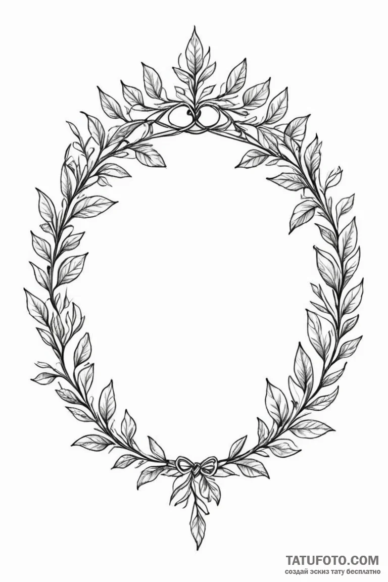 Tattoo sketch a crown made of leaves or vines... - эскиз тату (№1750975990_1, 26.06.2025 22:13) — Tatufoto.com