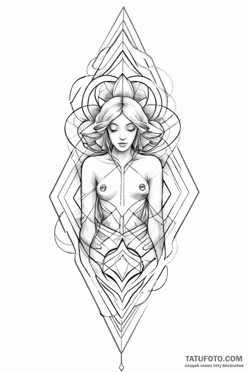 Tattoo design an abstract geometric pattern t... - эскиз тату (№1750988397_0, 27.06.2025 01:39) — Tatufoto.com