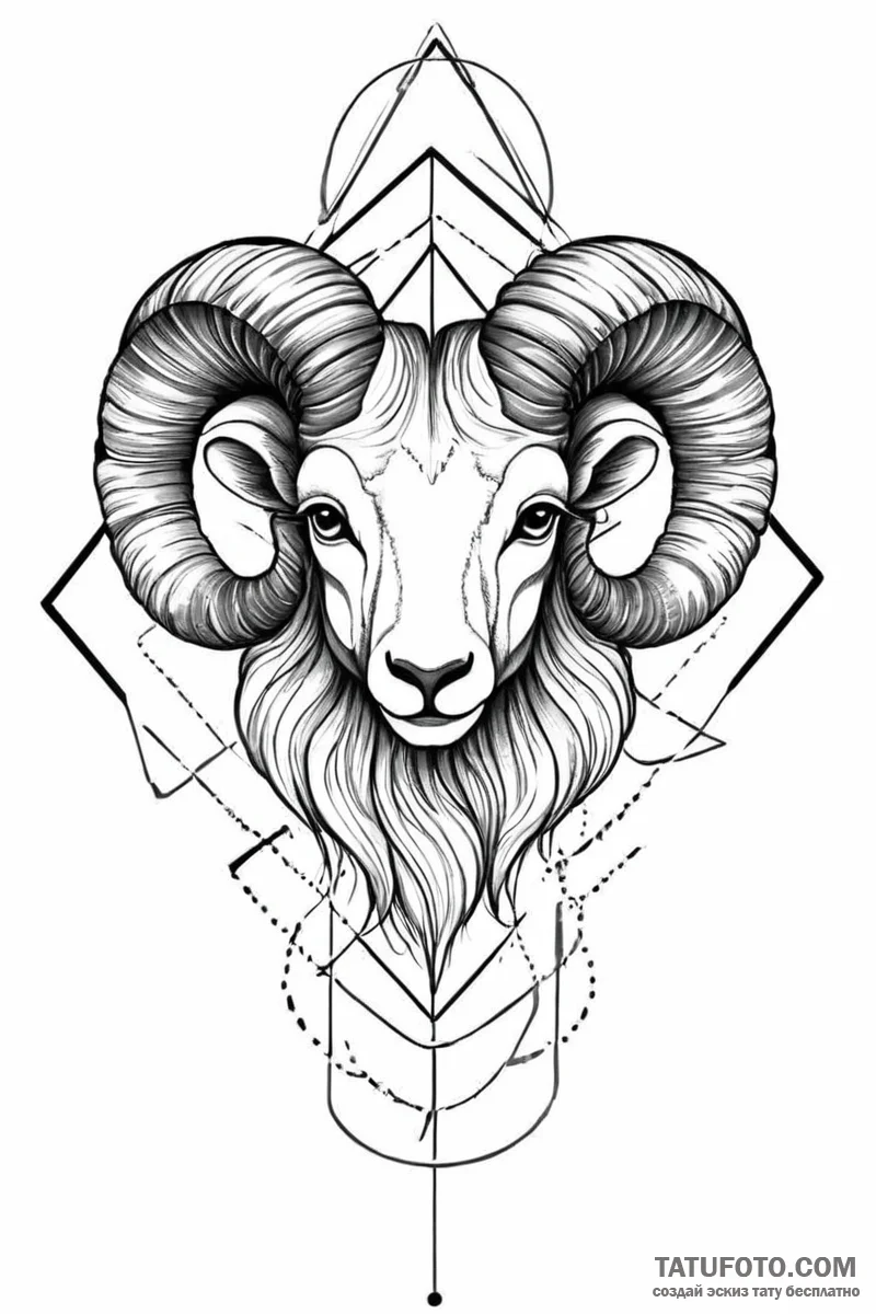Tattoo sketch an aries ram's head fading into... - эскиз тату (№1750989820_0, 27.06.2025 02:03) — Tatufoto.com