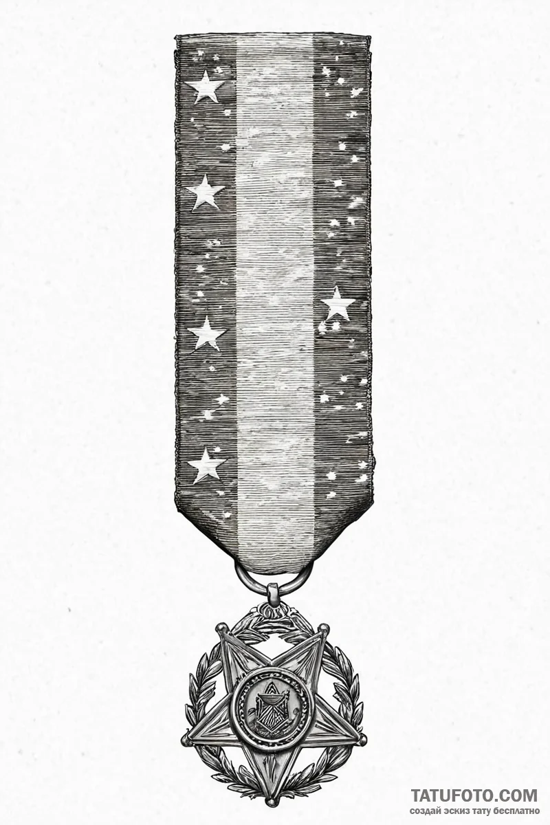 Tattoo design a medal of honor or a significa... - эскиз тату (№1750990135_0, 27.06.2025 02:08) — Tatufoto.com