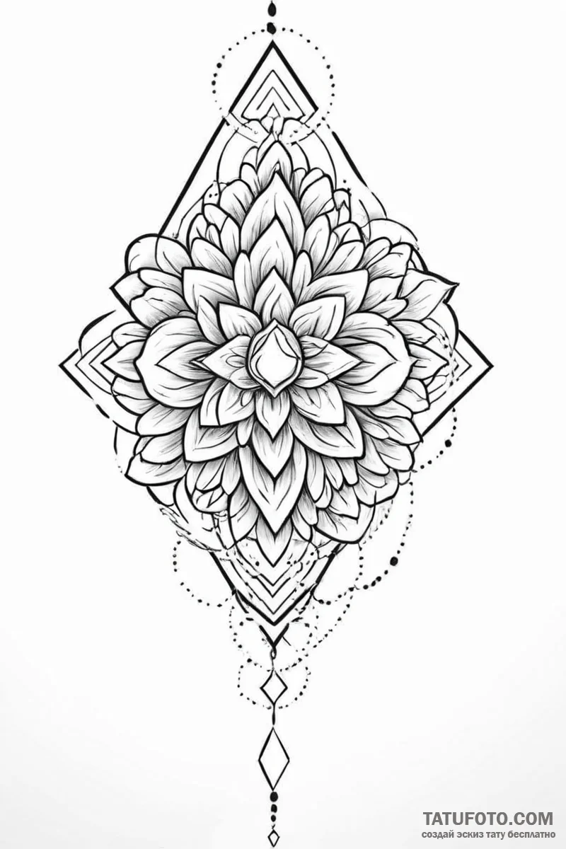 Tattoo sketch a subtle geometric pattern on t... - эскиз тату (№1750990372_0, 27.06.2025 02:12) — Tatufoto.com