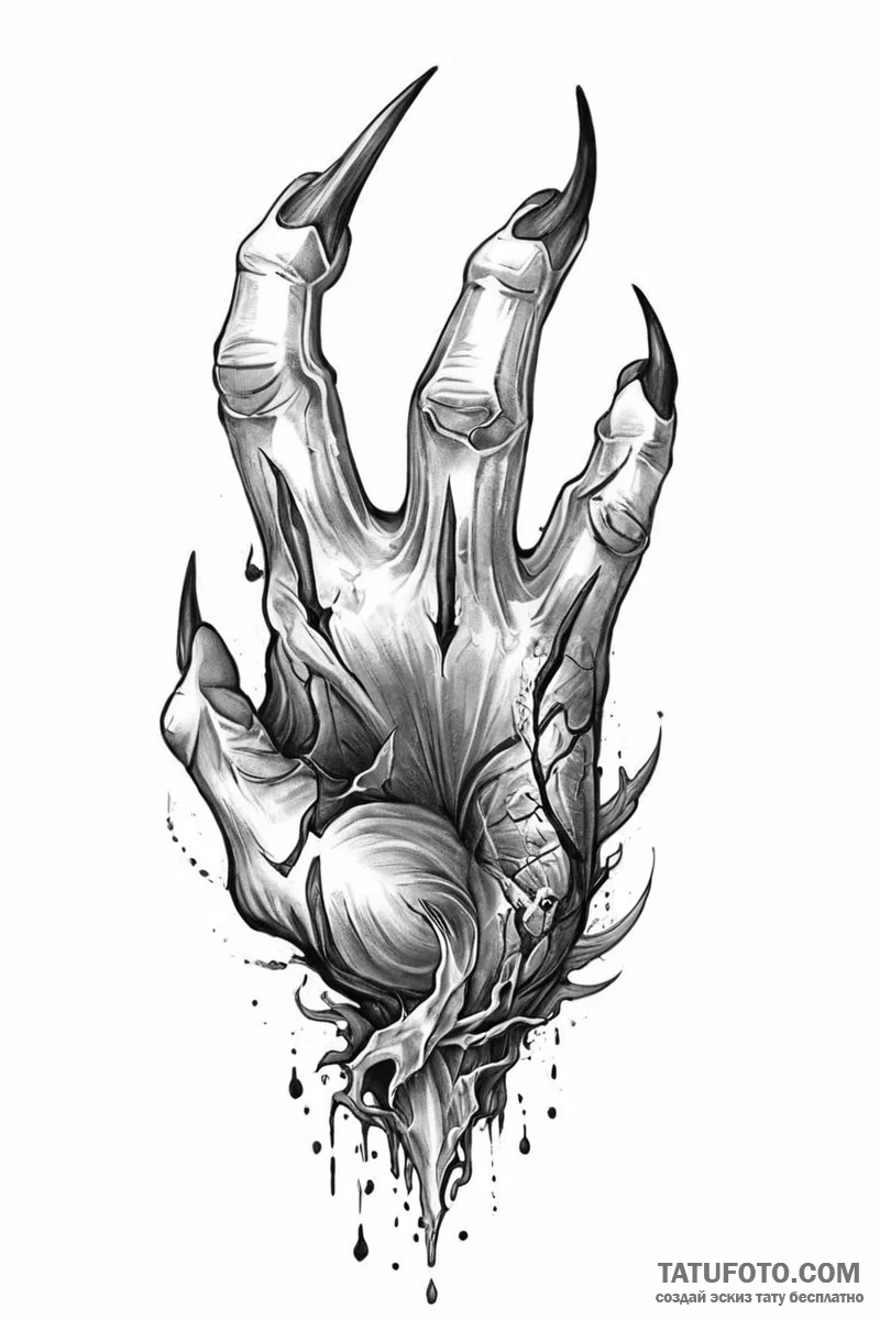 Tattoo sketch a mythological creature's power... - эскиз тату (№1750991084_0, 27.06.2025 02:24) — Tatufoto.com