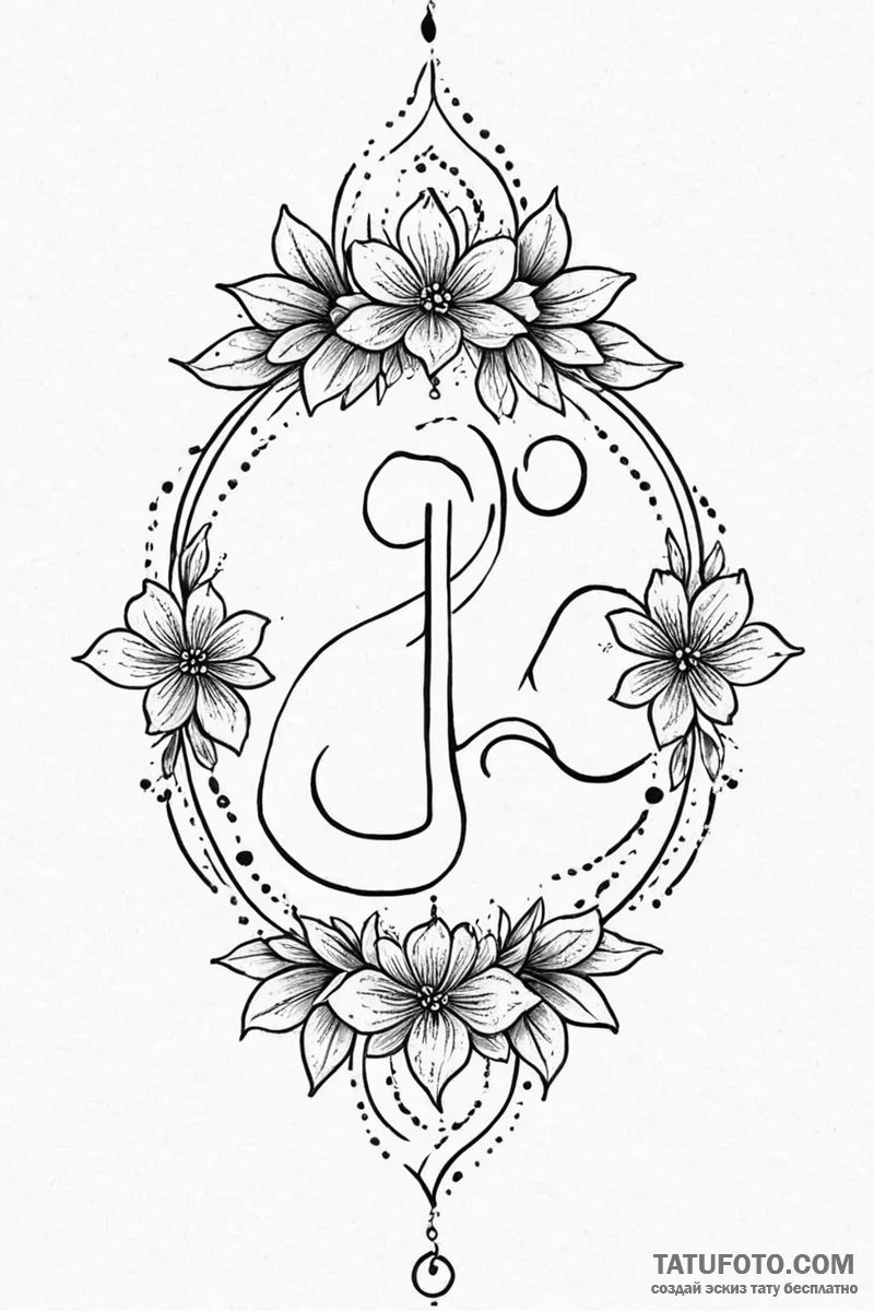 Tattoo design a spiritual symbol (e.g., ohm,... - эскиз тату (№1750991391_0, 27.06.2025 02:29) — Tatufoto.com