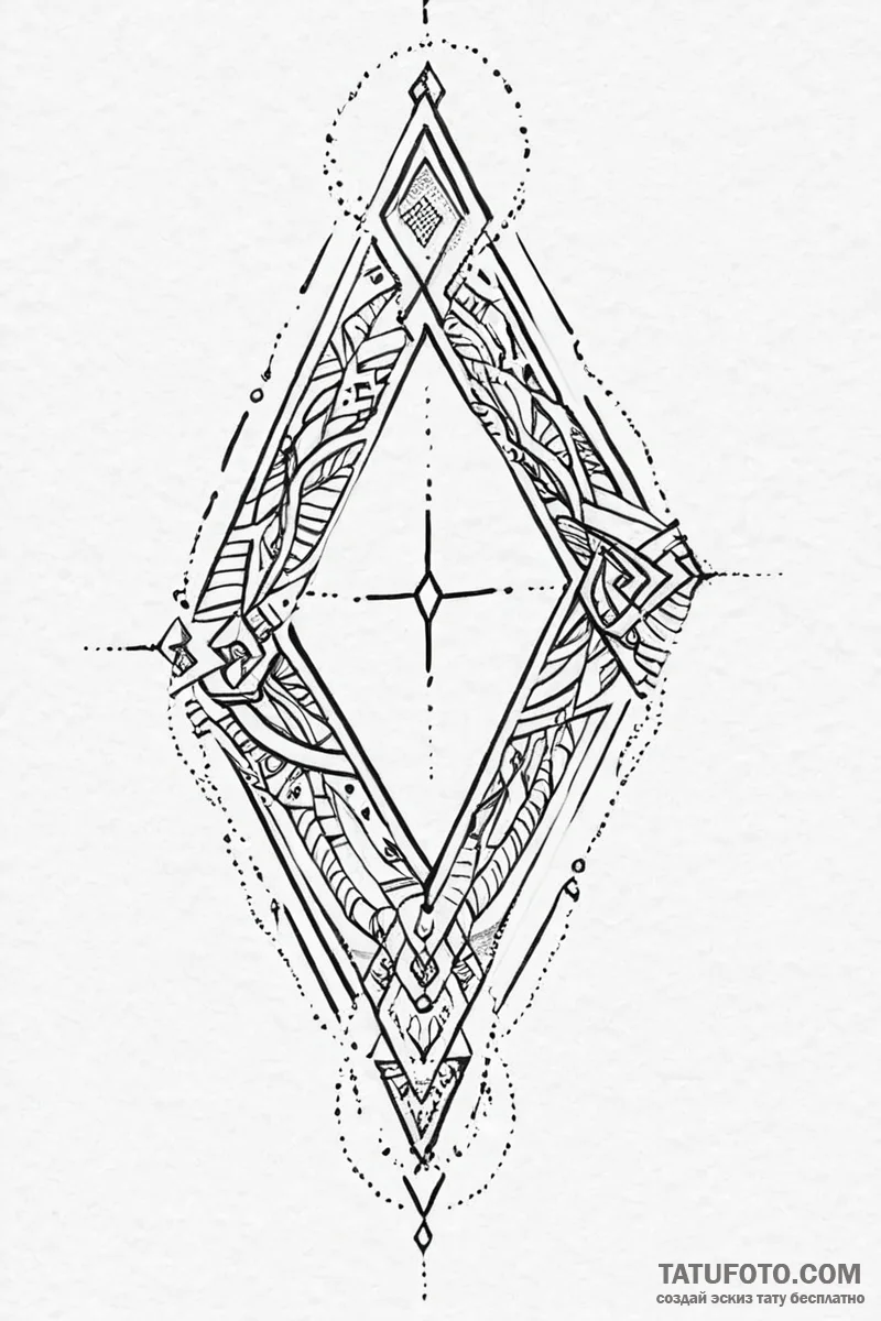 113. tattoo sketch: "istok" rune as the begin... - эскиз тату (№1750991976_0, 27.06.2025 02:39) — Tatufoto.com