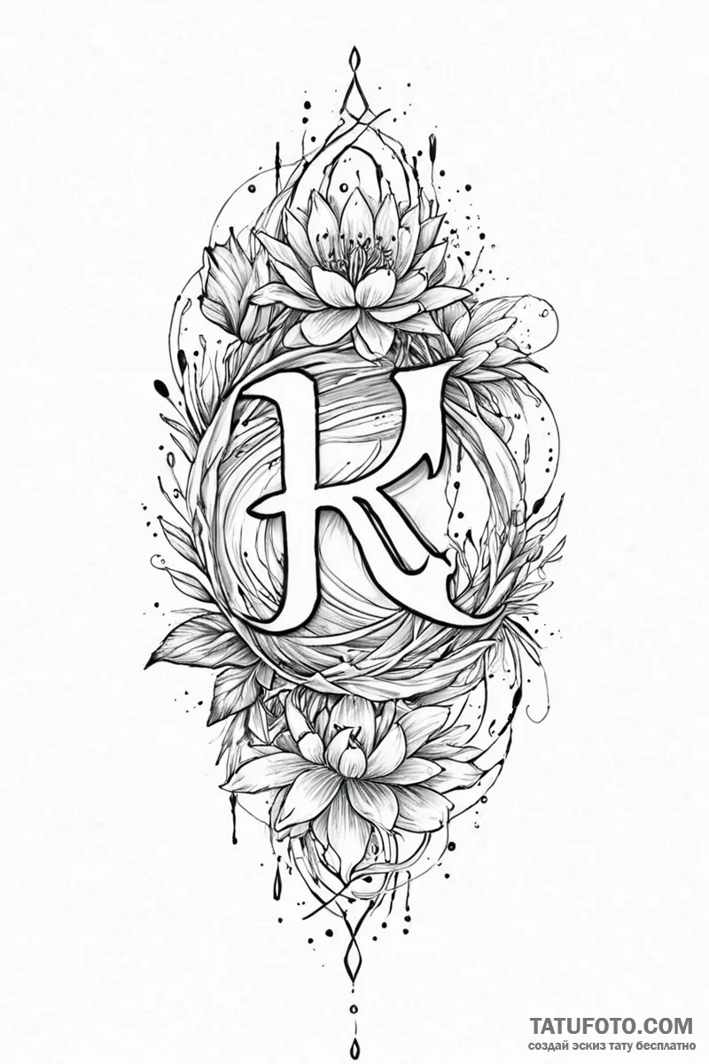 121. tattoo sketch: the rune "lelya," with fl... - эскиз тату (№1750992851_0, 27.06.2025 02:54) — Tatufoto.com