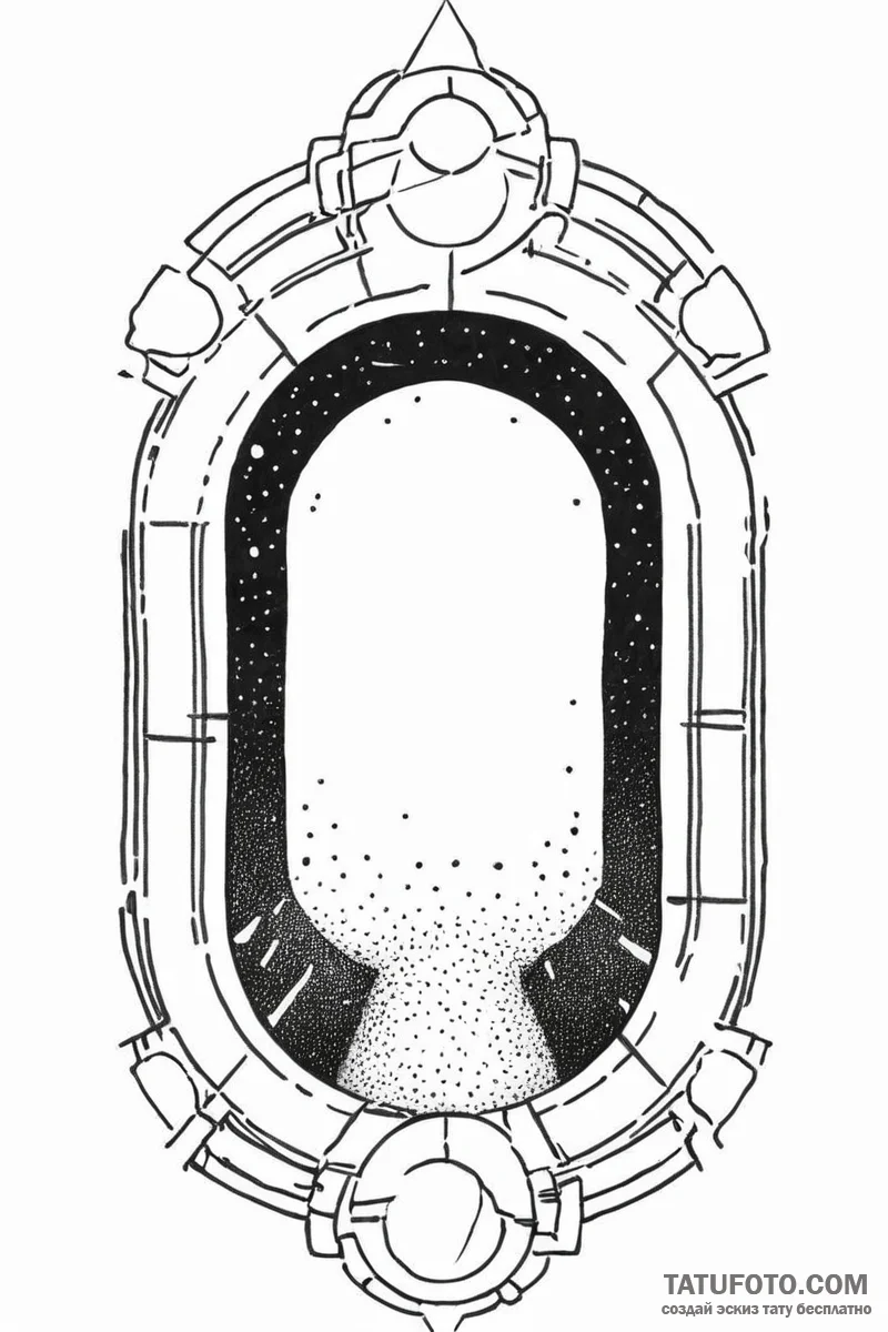 Tattoo sketch a glowing "loading zone" portal... - эскиз тату (№1750993012_0, 27.06.2025 02:56) — Tatufoto.com