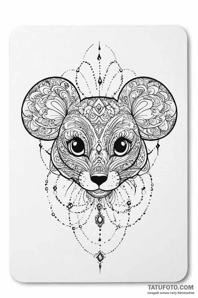 Tattoo sketch a gaming mouse pad with an intr... - эскиз тату (№1750993343_0, 27.06.2025 03:02) — Tatufoto.com