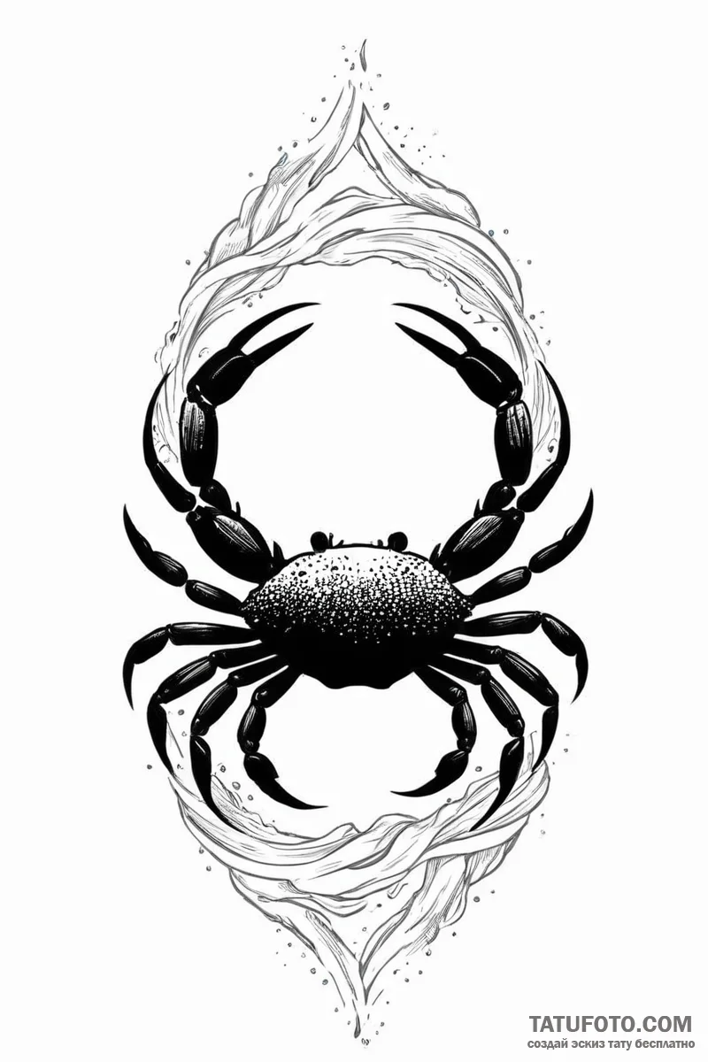 Tattoo design a cancer crab's silhouette appe... - эскиз тату (№1750993426_0, 27.06.2025 03:03) — Tatufoto.com