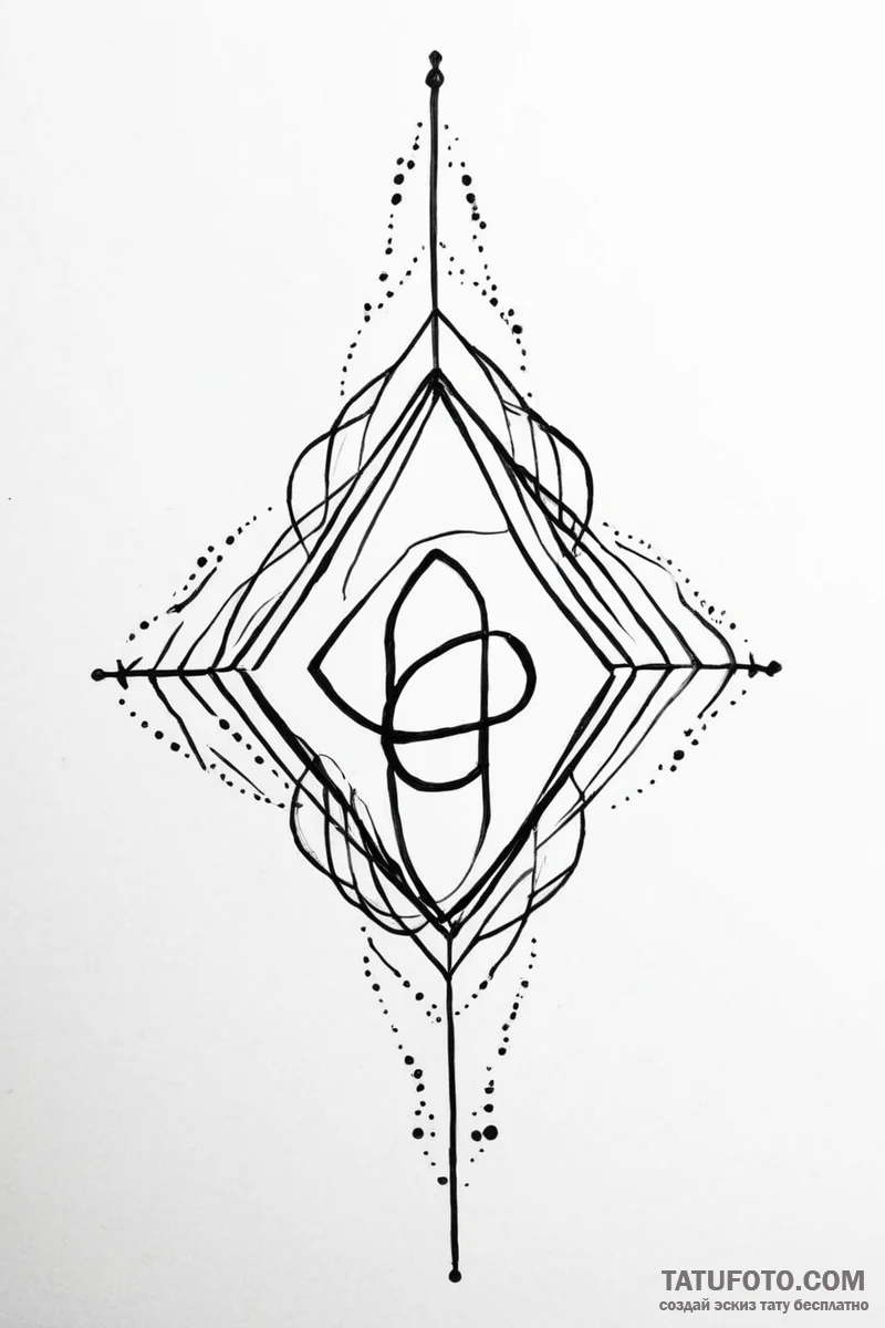 Tattoo sketch a minimalist symbol of self-acc... - эскиз тату (№1750993992_0, 27.06.2025 03:13) — Tatufoto.com