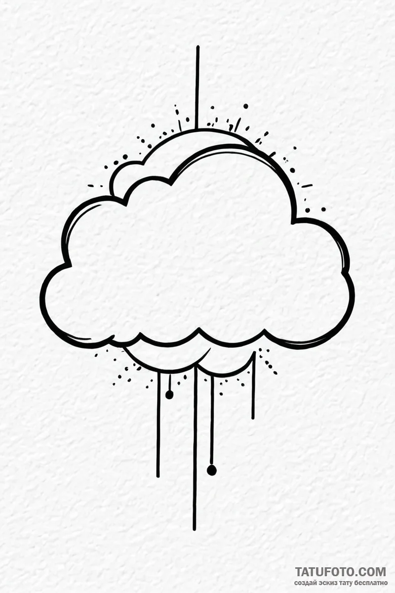 Tattoo sketch a simple 'sun' on one, a 'cloud... - эскиз тату (№1750994948_0, 27.06.2025 03:29) — Tatufoto.com