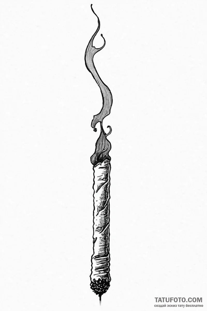 A burnt matchstick, smoke still curling from... - эскиз тату (№1750995725_0, 27.06.2025 03:42) — Tatufoto.com