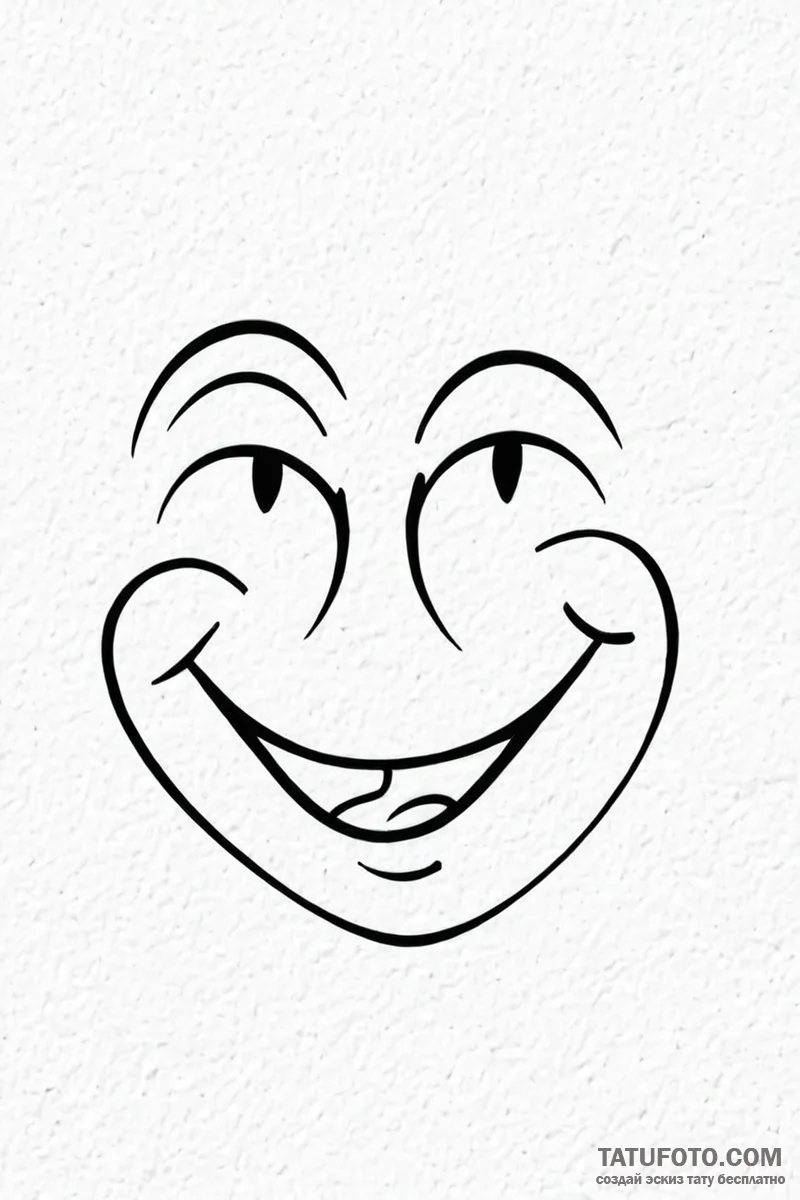 Tattoo design a classic "happy face" doodle. - эскиз тату (№1750995801_0, 27.06.2025 03:43) — Tatufoto.com