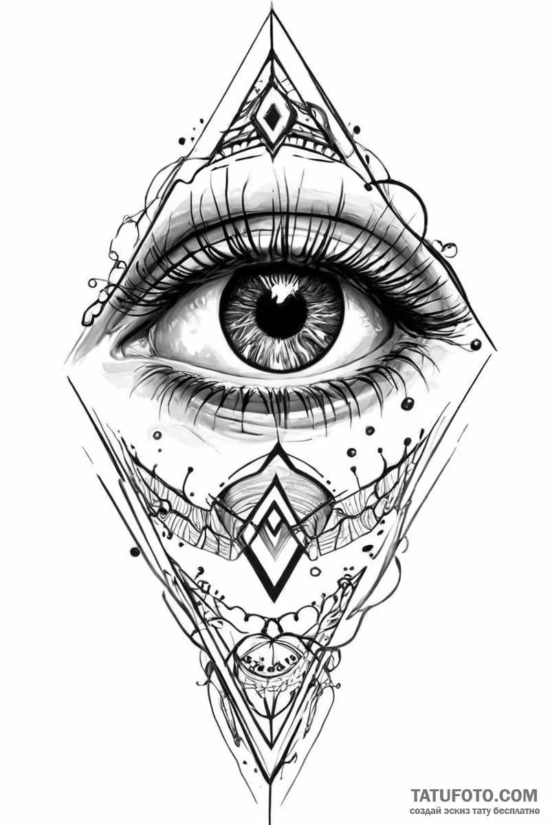 Tattoo sketch a human eye with digital overla... - эскиз тату (№1750996448_0, 27.06.2025 03:54) — Tatufoto.com