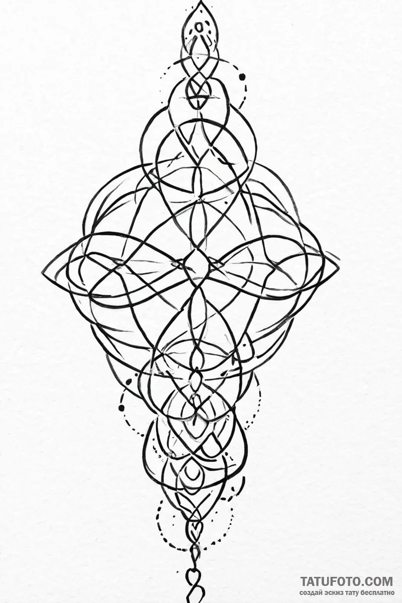 Tattoo sketch a chain of interconnected symbo... - эскиз тату (№1750998293_0, 27.06.2025 04:24) — Tatufoto.com