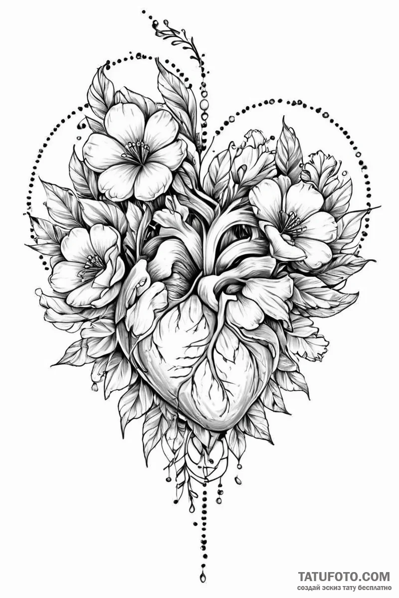 Tattoo design a pixelated heart that is also... - эскиз тату (№1750998376_0, 27.06.2025 04:26) — Tatufoto.com