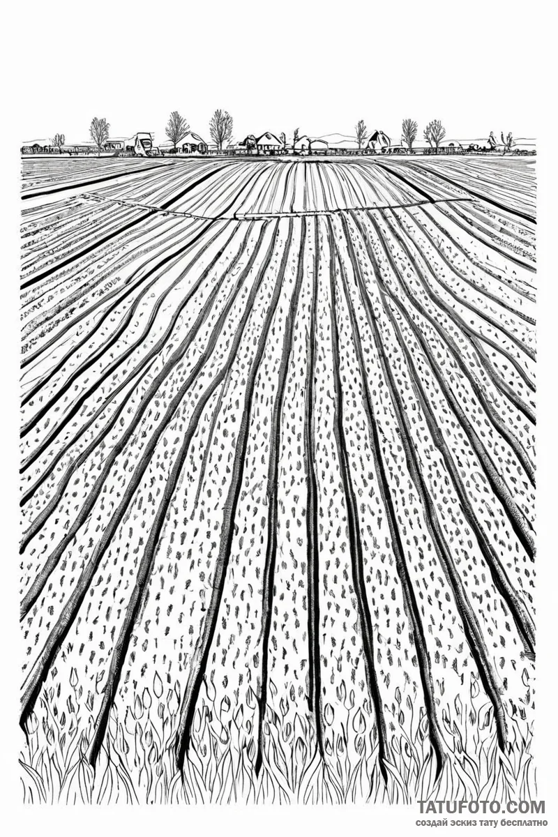 A vast tulip field in the netherlands, with r... - эскиз тату (№1750998539_0, 27.06.2025 04:28) — Tatufoto.com