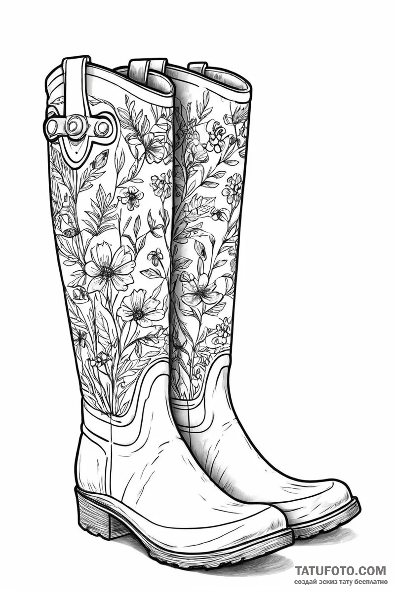Tattoo sketch a pair of wellington boots, sug... - эскиз тату (№1751000939_0, 27.06.2025 05:08) — Tatufoto.com