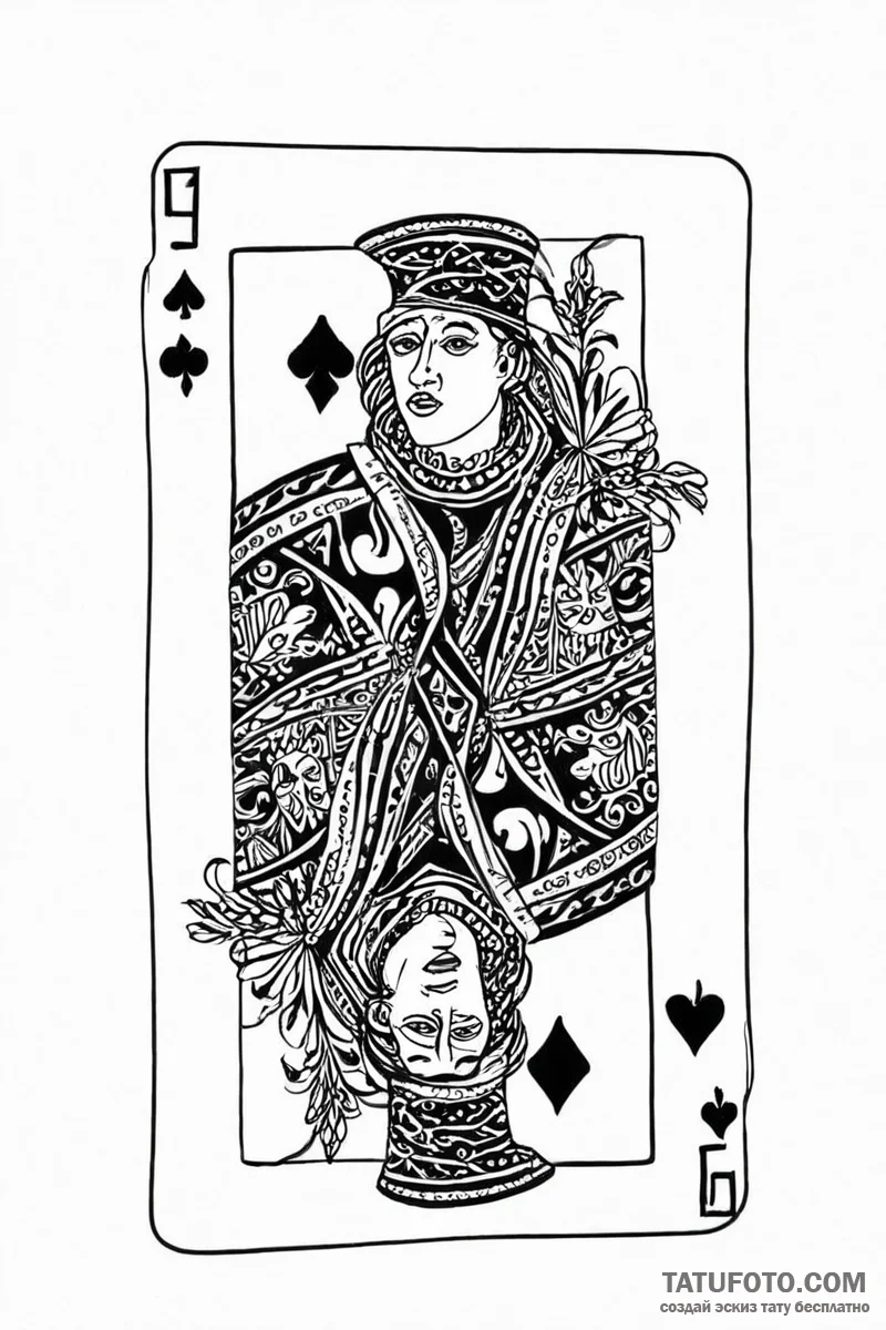 A person performing a magic trick with a deck... - эскиз тату (№1751001504_0, 27.06.2025 05:18) — Tatufoto.com