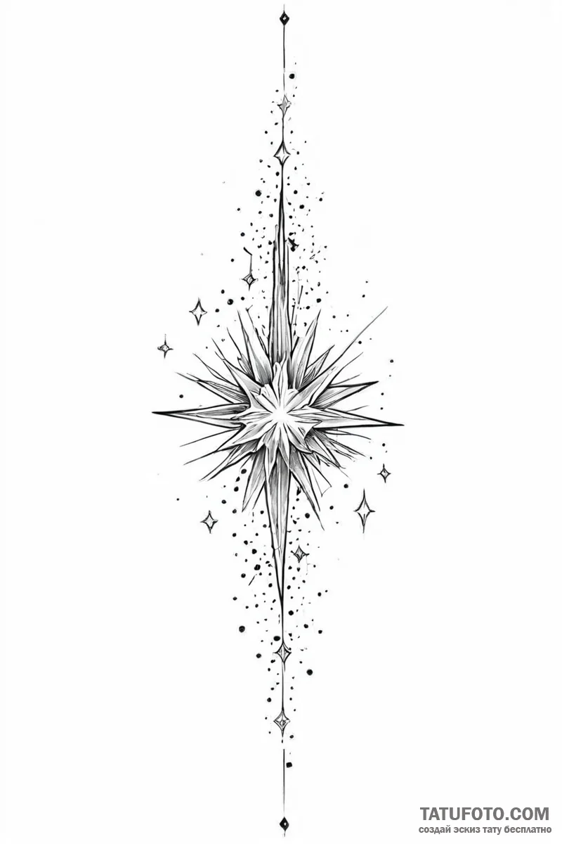 Tattoo design a tiny, sparkling comet. - эскиз тату (№1751002927_0, 27.06.2025 05:42) — Tatufoto.com