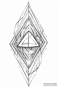 Tattoo design a blend of sharp, angular lines... - эскиз тату (№1751003072_0, 27.06.2025 05:44) — Tatufoto.com