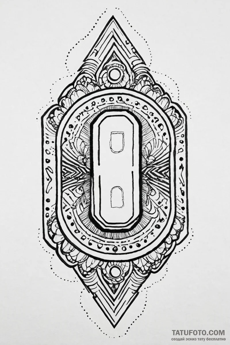 Tattoo design a glowing "start button" on a d... - эскиз тату (№1751003147_0, 27.06.2025 05:45) — Tatufoto.com