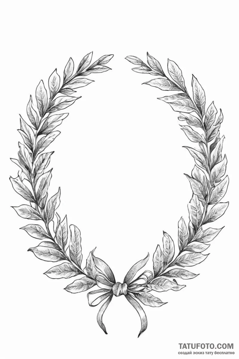 Tattoo design a laurel wreath, for triumph an... - эскиз тату (№1751003318_0, 27.06.2025 05:48) — Tatufoto.com