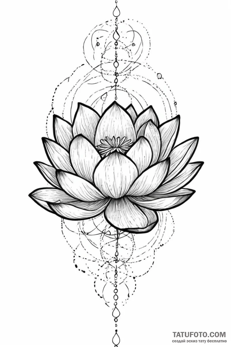 Tattoo design a lotus flower whose petals are... - эскиз тату (№1751003628_0, 27.06.2025 05:53) — Tatufoto.com