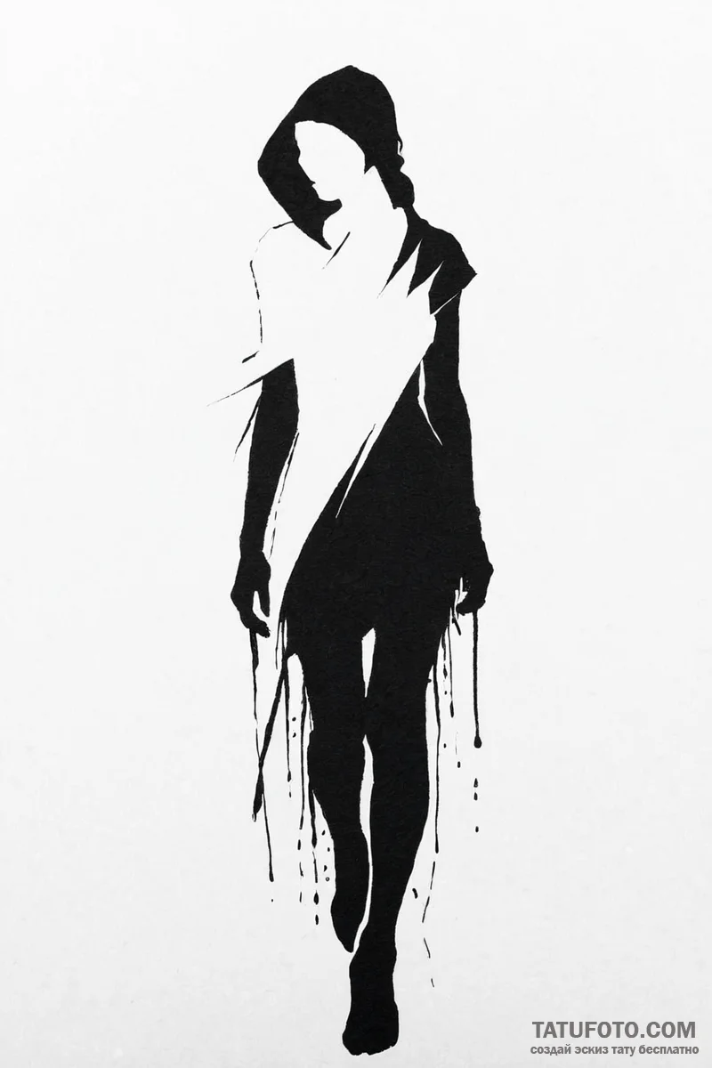 Tattoo design a stealth character's silhouett... - эскиз тату (№1751003951_0, 27.06.2025 05:59) — Tatufoto.com