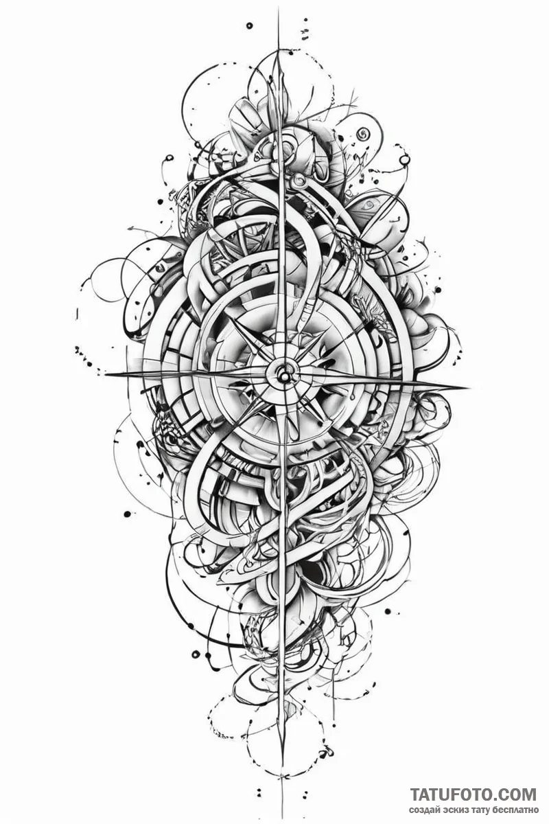 Tattoo sketch an abstract depiction of contro... - эскиз тату (№1751004267_0, 27.06.2025 06:04) — Tatufoto.com