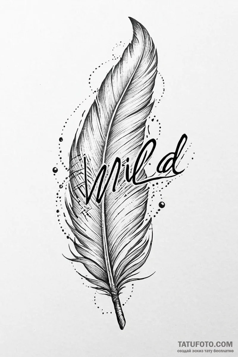 Tattoo design a word like "wild" or "free" wi... - эскиз тату (№1751004665_0, 27.06.2025 06:11) — Tatufoto.com