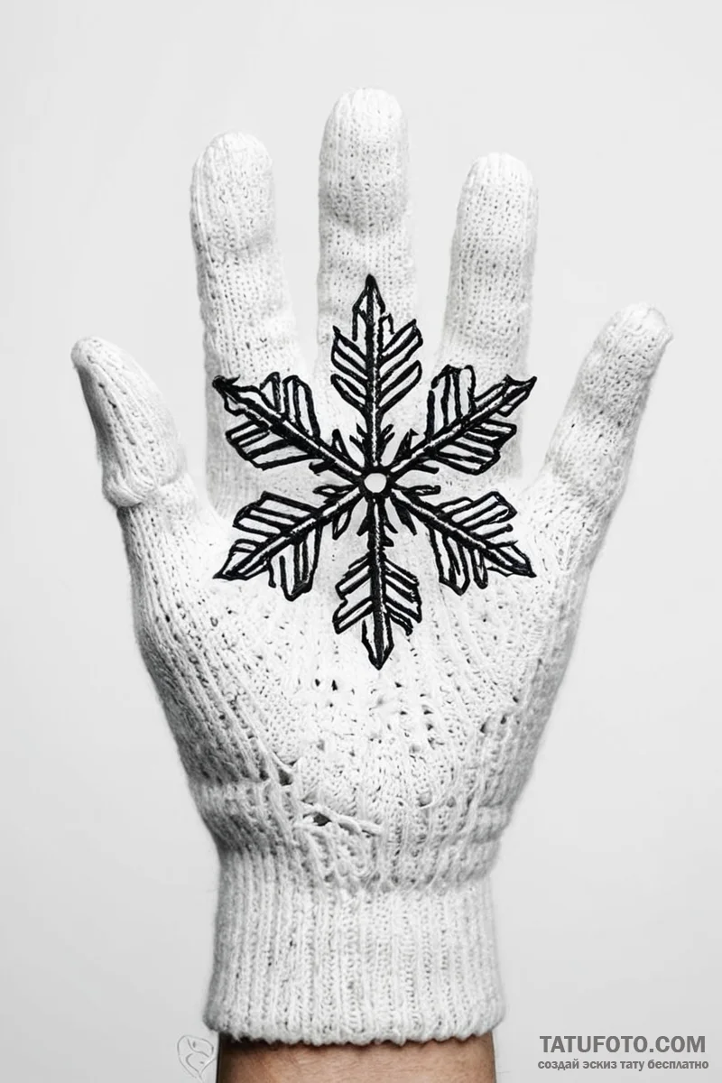 A close-up of a single, perfect snowflake on... - эскиз тату (№1751004980_0, 27.06.2025 06:16) — Tatufoto.com