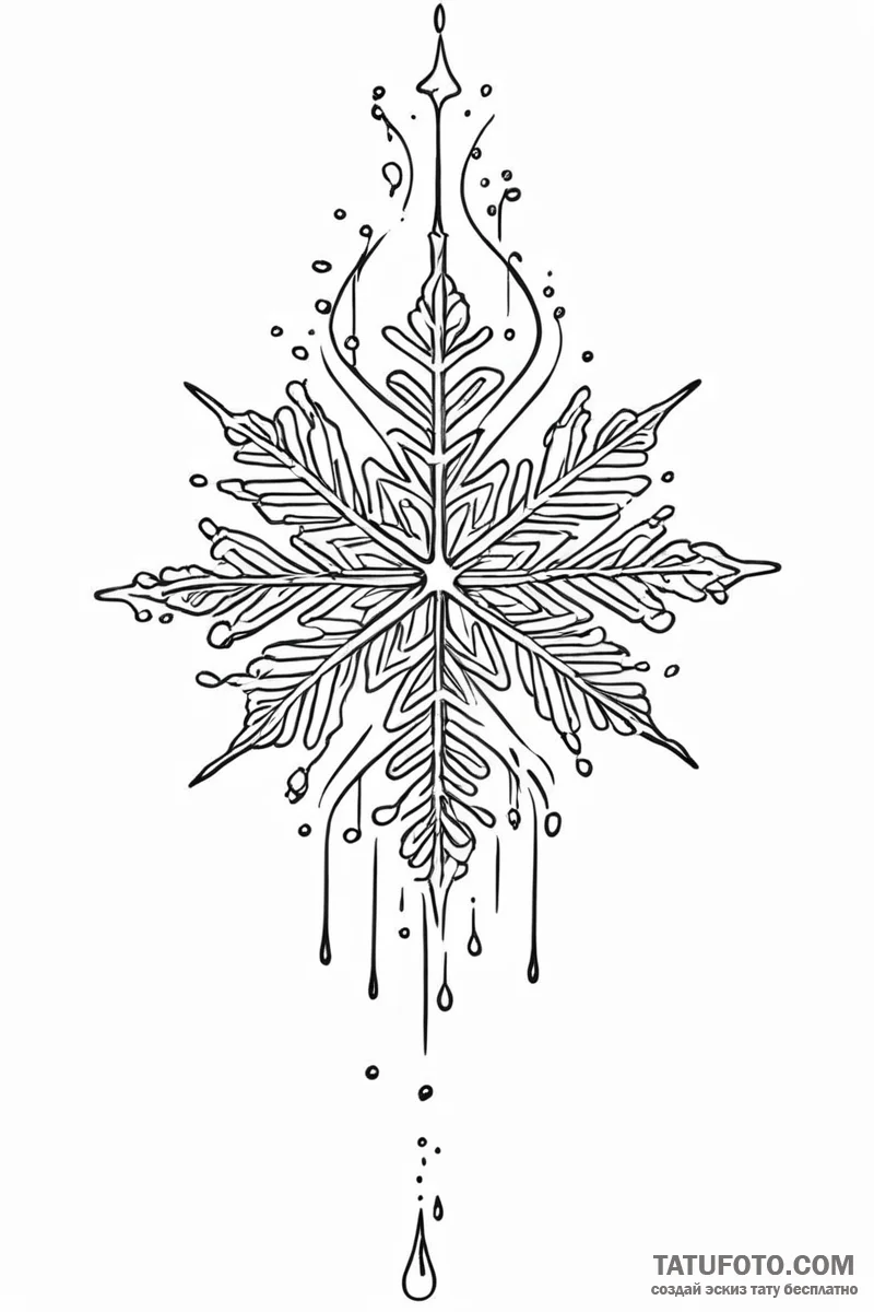 Tattoo design a single, delicate snowflake me... - эскиз тату (№1751005531_0, 27.06.2025 06:25) — Tatufoto.com
