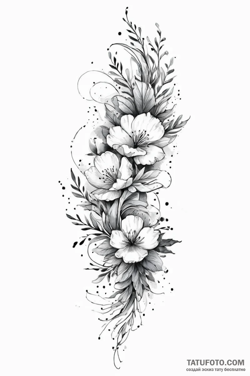 Tattoo design a flowing watercolor blend for... - эскиз тату (№1751006411_0, 27.06.2025 06:40) — Tatufoto.com