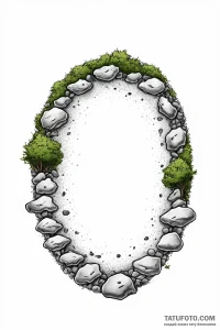 A serene japanese zen garden with raked sand... - эскиз тату (№1751006883_0, 27.06.2025 06:48) — Tatufoto.com