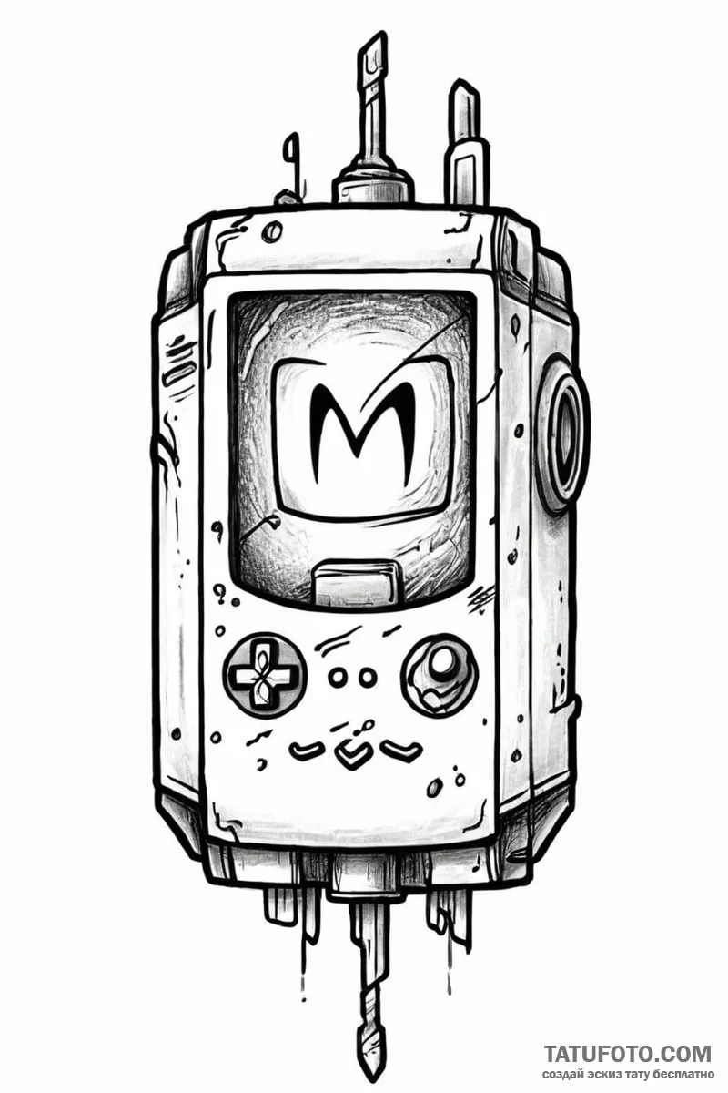 Tattoo design a cartridge of a classic video... - эскиз тату (№1751008475_0, 27.06.2025 07:14) — Tatufoto.com