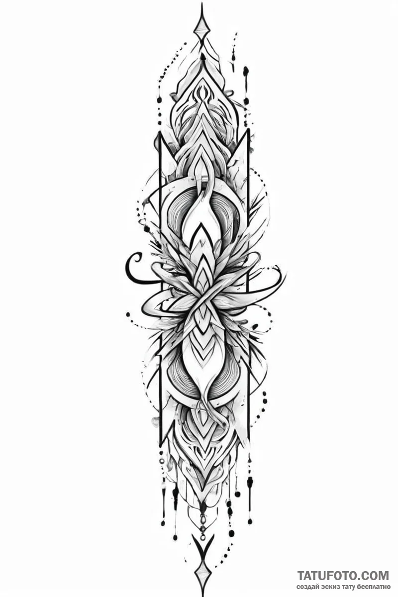 Tattoo sketch an abstract representation of a... - эскиз тату (№1751008551_0, 27.06.2025 07:15) — Tatufoto.com