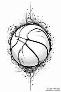 Tattoo design a basketball or football with a... - эскиз тату (№1751009096_0, 27.06.2025 07:24) — Tatufoto.com