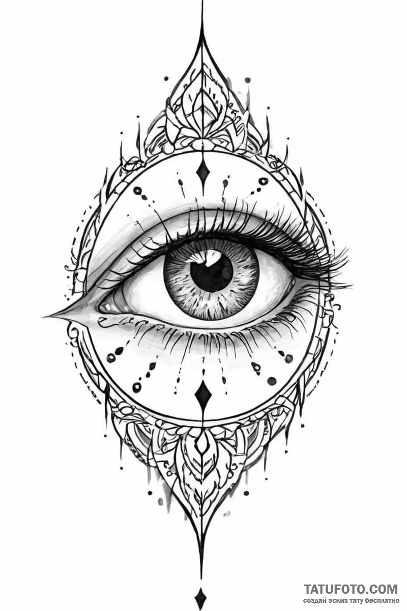 Tattoo design an eye of destiny on one partne... - эскиз тату (№1751009421_0, 27.06.2025 07:30) — Tatufoto.com