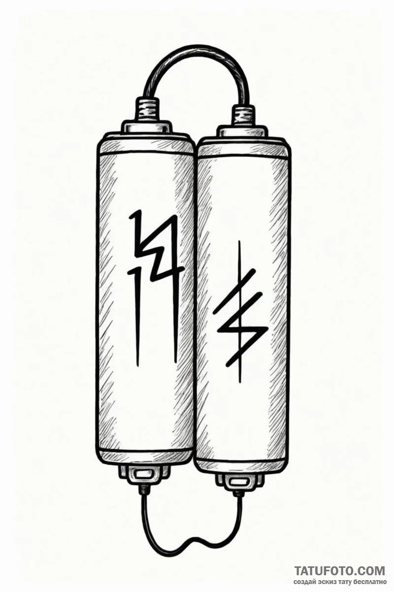 Tattoo design a 'battery full' symbol on one,... - эскиз тату (№1751011771_0, 27.06.2025 08:09) — Tatufoto.com