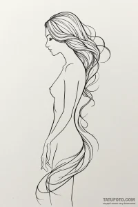 Tattoo design a silhouette of a woman's back,... - эскиз тату (№1751012002_0, 27.06.2025 08:13) — Tatufoto.com