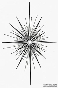 Tattoo sketch a starburst effect emanating fr... - эскиз тату (№1751012079_0, 27.06.2025 08:14) — Tatufoto.com