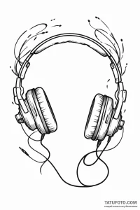 Tattoo design a pair of gaming headphones wit... - эскиз тату (№1751012160_0, 27.06.2025 08:16) — Tatufoto.com