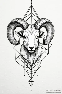Tattoo sketch an aries ram's head composed of... - эскиз тату (№1751013663_0, 27.06.2025 08:41) — Tatufoto.com