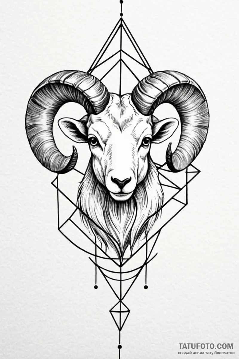 Tattoo sketch an aries ram's head composed of... - эскиз тату (№1751013663_0, 27.06.2025 08:41) — Tatufoto.com