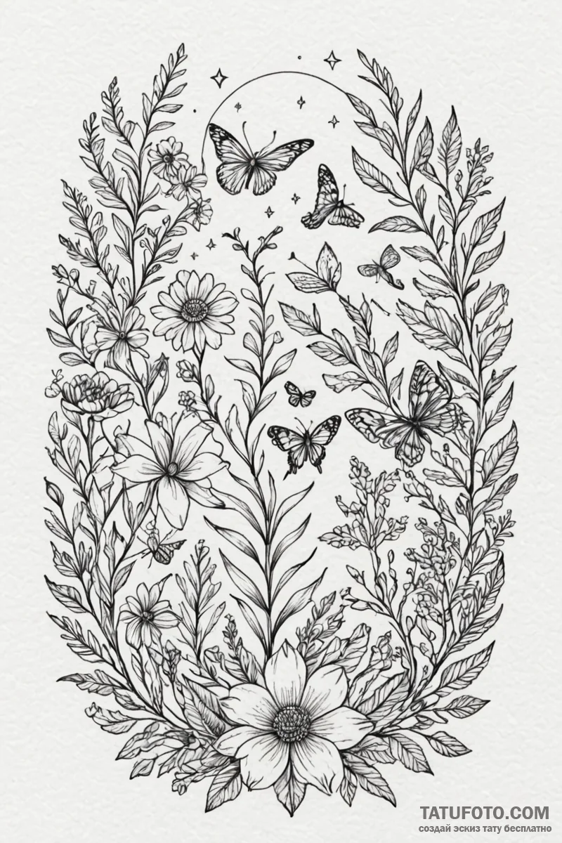 группа 10: флора и фауна (flora & fauna - для... - эскиз тату (№1751013828_0, 27.06.2025 08:43) — Tatufoto.com