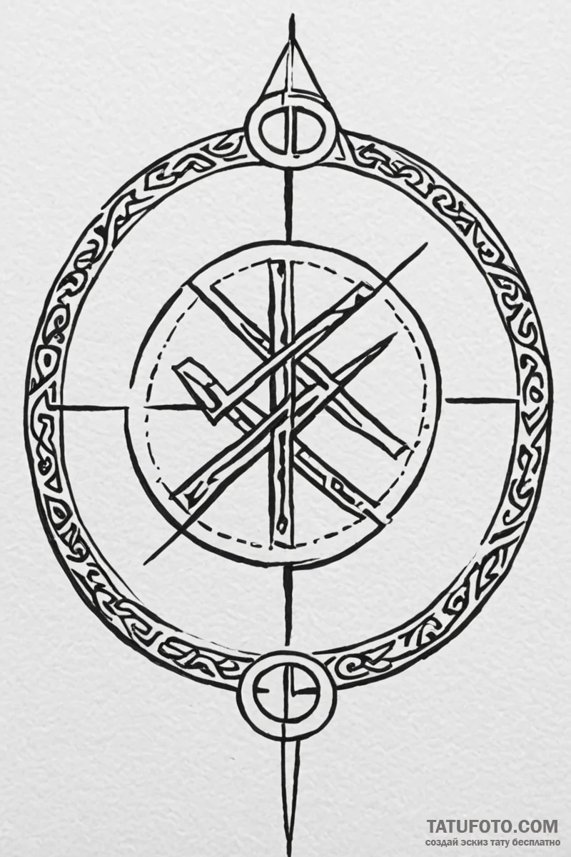 48. tattoo sketch: a runic circle or bindrune... - эскиз тату (№1751014003_0, 27.06.2025 08:46) — Tatufoto.com