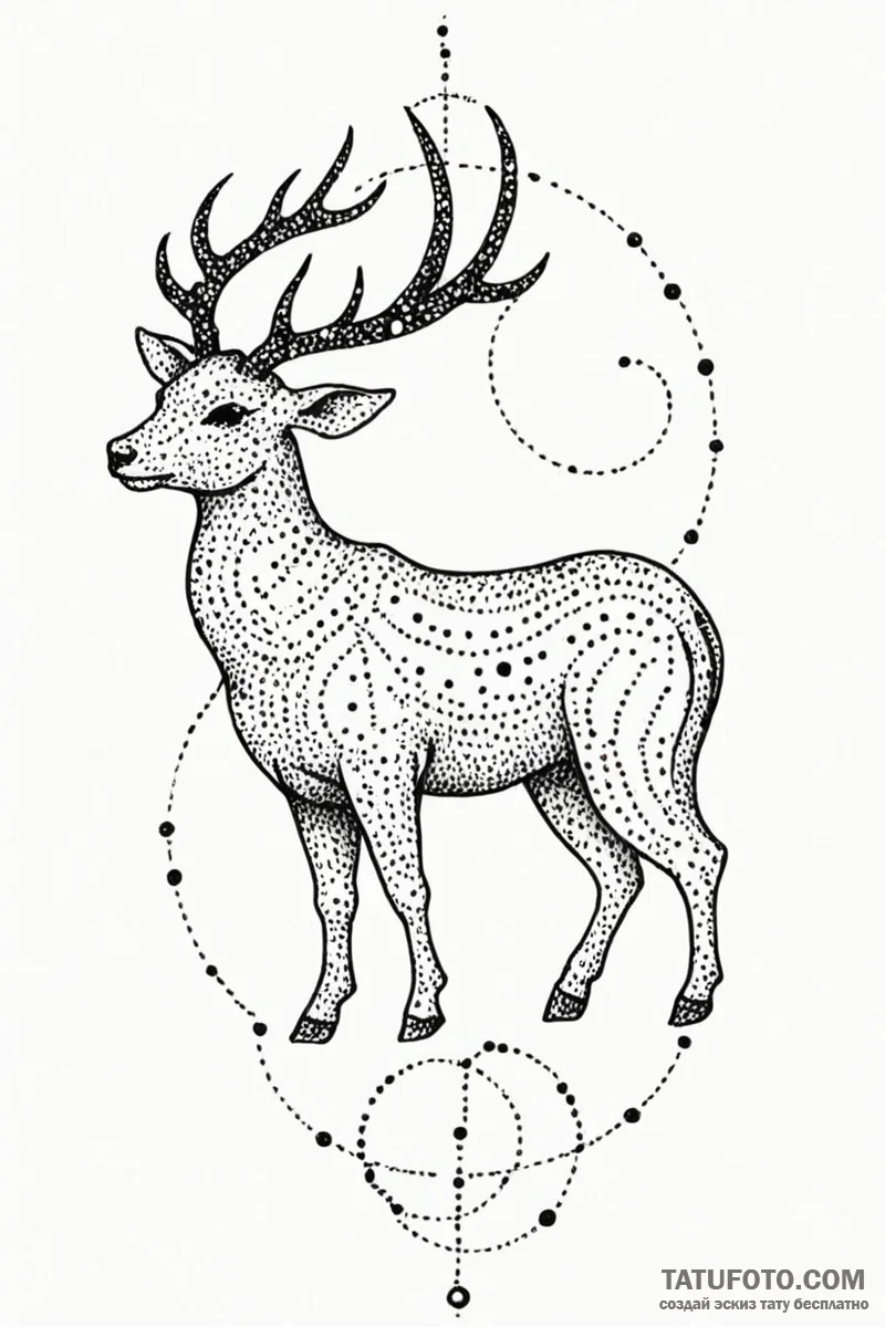 Tattoo design a zodiac animal's silhouette fo... - эскиз тату (№1751014089_0, 27.06.2025 08:48) — Tatufoto.com