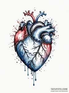 Tattoo sketch a watercolor heart, its colors... - эскиз тату (№1751017487_0, 27.06.2025 09:44) — Tatufoto.com