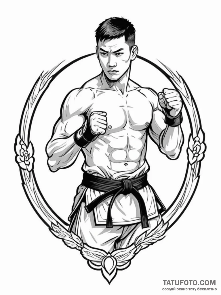 Tattoo sketch a combat sports symbol (e.g., m... - эскиз тату (№1751018478_0, 27.06.2025 10:01) — Tatufoto.com